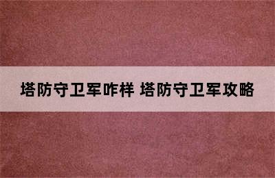 塔防守卫军咋样 塔防守卫军攻略